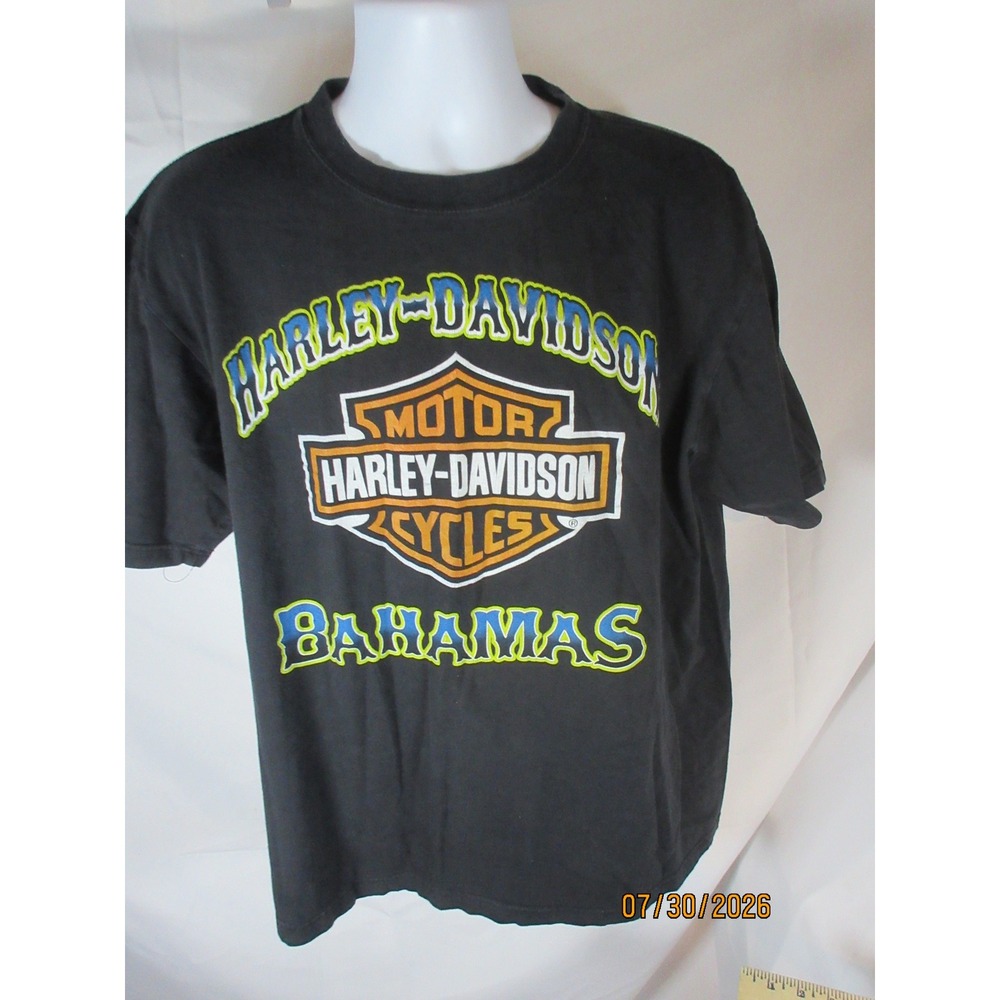 Harley-Davidson Bahamas T-Shirt Mens XL Black Single Stitch Graphic Motorcycle